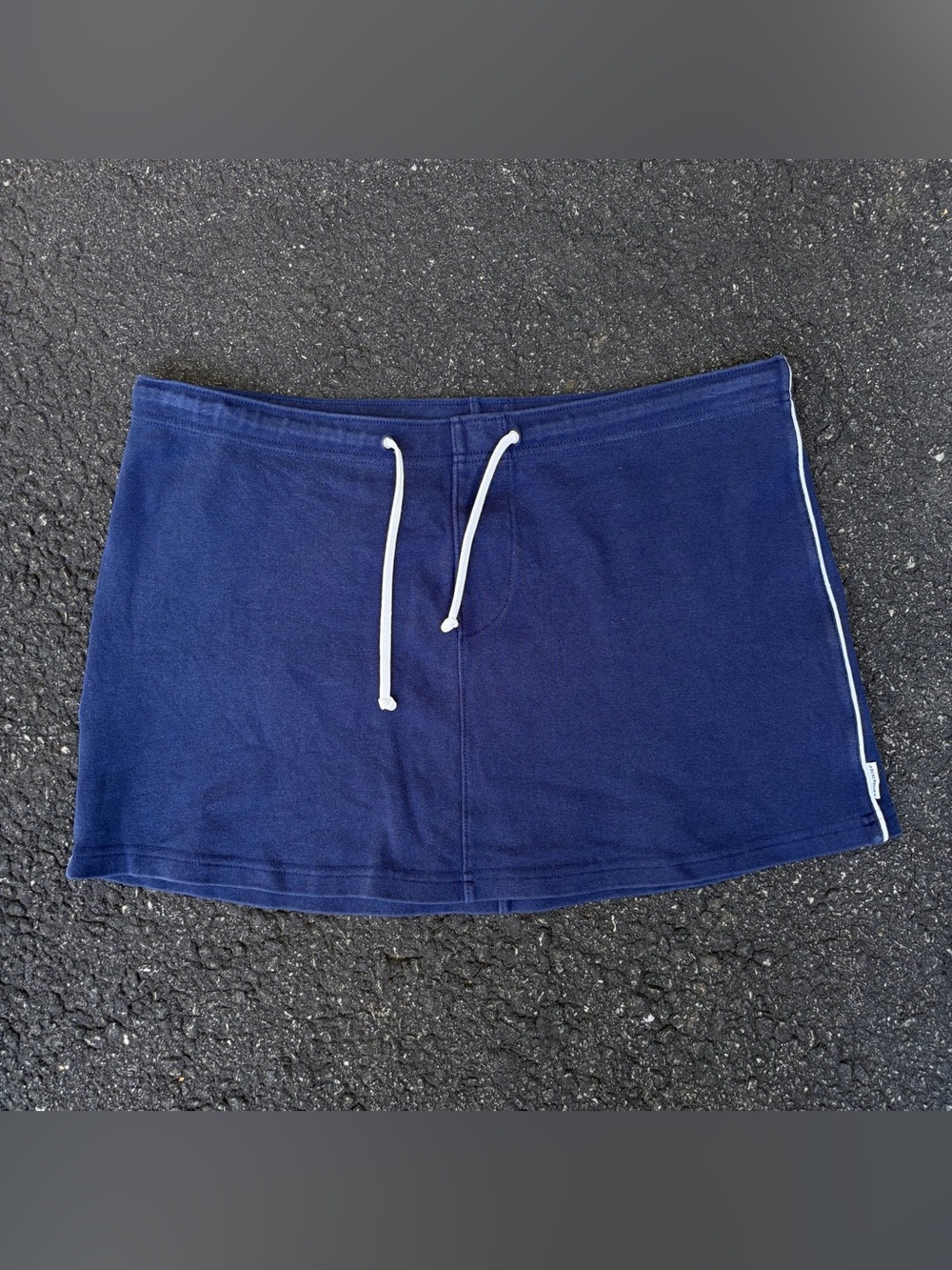Abercrombie & Fitch Navy Mini Skirt with White Drawstring